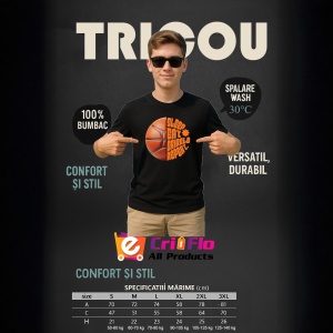 Tricou Seppe Eat Dribble Reapeat Basketball Negru, Copii | Dama | Barbat - Img 6