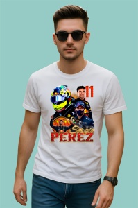 Tricou Sergio Perez Imagine Red Bull Masina Si Portret Formula 1, Copii | Dama | Barbat - Img 2