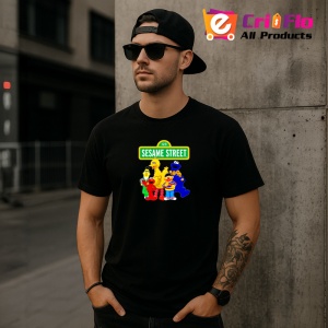 Tricou Sesame street emisiune educativa cu papusi colorate si personaje haioase, Copii | Dama | Barbat , tricou negru - Img 11
