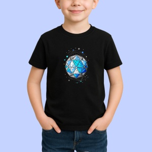 Tricou Sfera Geometrica Cristal, Copii | Dama | Barbat, culoare negru - Img 3