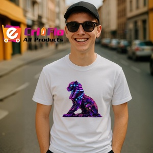 Tricou Sfinx egiptean stil neon pop art Copii | Dama | Barbat - Img 6