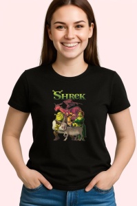 Tricou Shrek capcaunul simpatic si prietenii sai in povesti amuzante, Copii | Dama | Barbat , tricou negru - Img 3