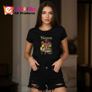 Tricou Shrek capcaunul simpatic si prietenii sai in povesti amuzante, Copii | Dama | Barbat , tricou negru - Img 7