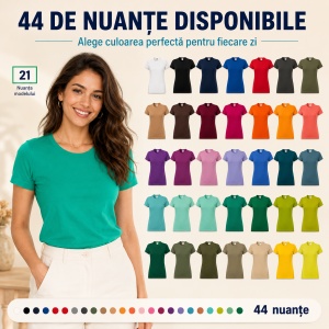 Tricou simplu damă, clasic lejer basic pentru femei | 44 de culori disponibile XS - 2XL - Img 9