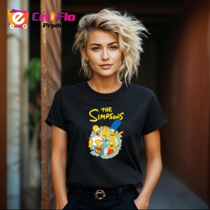 Tricou Simpson familia reunita ridicand mainile in semn de victorie, Copii | Dama | Barbat , tricou negru - Img 8