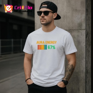 Tricou SIX SEVEN 67 Aura Energie Clasica, din bumbac 100%, tricou alb, Copii | Dama | Barbat