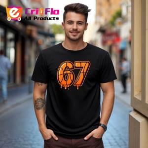 Tricou SIX SEVEN 67 Baschet Urban, din bumbac 100%, tricou negru, Copii | Dama | Barbat