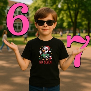 Tricou SIX SEVEN 67 Elf Cool, din bumbac 100%, tricou negru, Copii | Dama | Barbat - Img 2