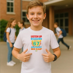 Tricou SIX SEVEN 67 Energie Maxima Fara Limita, din bumbac 100%, tricou alb, Copii | Dama | Barbat - Img 2