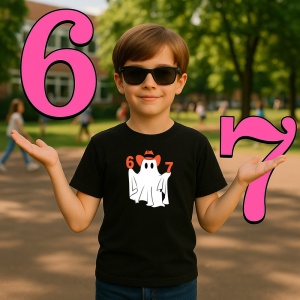 Tricou SIX SEVEN 67 Fantoma Halloween 2, din bumbac 100%, tricou negru, Copii | Dama | Barbat - Img 2