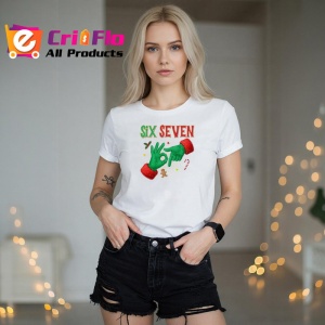Tricou SIX SEVEN 67 Mana Verde Craciun, din bumbac 100%, tricou alb, Copii | Dama | Barbat - Img 3
