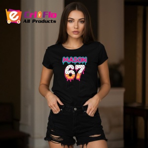 Tricou SIX SEVEN 67 Mason Donut Style, din bumbac 100%, tricou negru, Copii | Dama | Barbat - Img 3