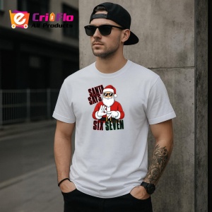 Tricou SIX SEVEN 67 Mos Craciun Cool 2, din bumbac 100%, tricou alb, Copii | Dama | Barbat - Img 2