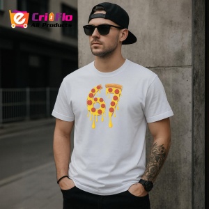 Tricou SIX SEVEN 67 Pizza Amuzant, din bumbac 100%, tricou alb, Copii | Dama | Barbat - Img 3