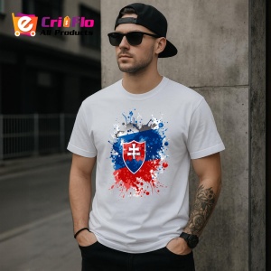Tricou Slovakia Steag Splash Art, Copii | Dama | Barbat