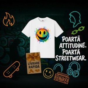 Tricou Smiley Happy Colorat - Copii | Dama | Barbat - Img 4