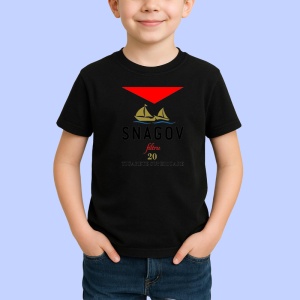 Tricou Snagov filtru 20 tigarete superioare design barcuta, Copii | Dama | Barbat , tricou negru - Img 2