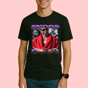 Tricou Snoop Dogg - Red Jacket, muzica Hip-Hop (Gangsta Rap), Dama | Barbat | Copii, Culoare Negru - Img 3