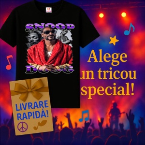 Tricou Snoop Dogg - Red Jacket, muzica Hip-Hop (Gangsta Rap), Dama | Barbat | Copii, Culoare Negru - Img 7