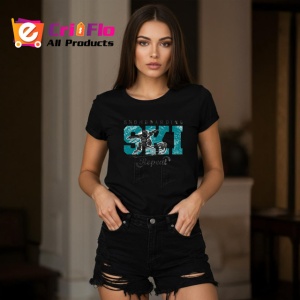 Tricou Snowboarding Ski Repeat Design Iarna V1, din bumbac 100%, tricou negru Copii | Dama | Barbat - Img 7