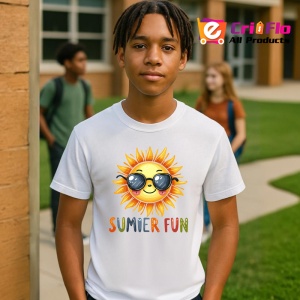 Tricou Soare zambitor cu ochelari text summer fun grafica jucausa Copii | Dama | Barbat Barbat - Img 8