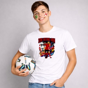 Tricou Son Heung Min South Korea World Cup Fifa 2026, din bumbac 100%, tricou alb, Copii | Dama | Barbat