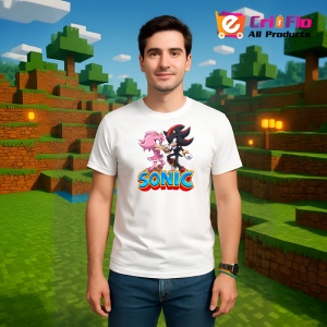 Tricou Sonic Amy si Shadow - Confruntare Eleganta Copii | Dama | Barbat - Img 2