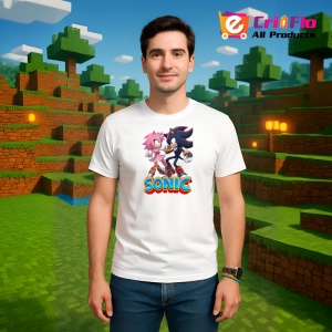 Tricou Sonic Amy si Shadow - Dansul Rivalilor Copii | Dama | Barbat - Img 2