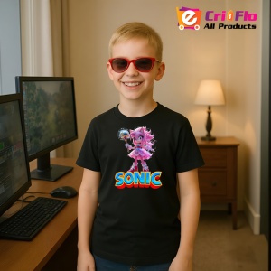 Tricou Sonic Amy - Vrajitoare Roz Copii | Dama | Barbat - Img 5