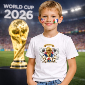 Tricou South Korea World Cup 2026 Fifa V2, din bumbac 100%, tricou alb, Copii | Dama | Barbat - Img 5