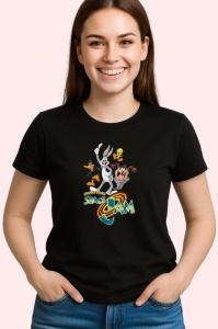 Tricou Space Jam Bugs Bunny si echipa sa in meci de baschet spatial, Copii | Dama | Barbat , tricou negru - Img 3