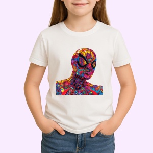 Tricou Spiderman pop art cu pumn in fata fundal alb Copii | Dama | Barbat - Img 3