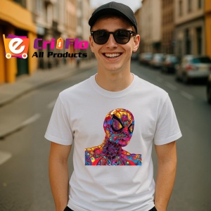Tricou Spiderman pop art cu pumn in fata fundal alb Copii | Dama | Barbat - Img 5