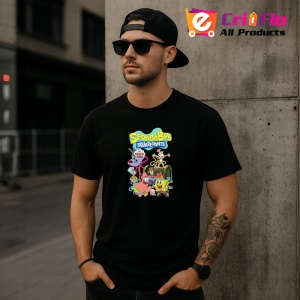 Tricou Spongebob echipa de personaje subacvatice langa krusty krab in aventura animata, Copii | Dama | Barbat , tricou negru - Img 11