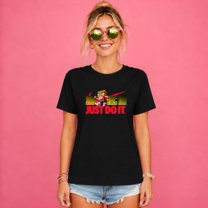 Tricou Spongebob Logo Colorat Just Do It, din bumbac 100%, tricou negru, Copii | Dama | Barbat