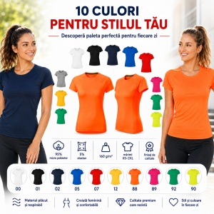 Tricou sport damă Malfini Destiny 176, extra dry, slim fit, 95% micro poliester, XS–2XL, 10 culori - Img 7
