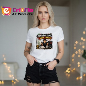 Tricou Statistica Buna Scor Prost Suporter Fotbal V1, din bumbac 100% , tricou alb pentru Copii | Dama | Barbat - Img 7