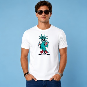 Tricou Statuia Libertatii Stil Graffiti Urban Street Art Turcoaz, din bumbac 100% Copii | Dama | Barbat - Img 3