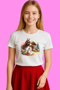 Tricou Staul Cu Magarus, din bumbac 100%, tricou alb, Copii | Dama | Barbat - Img 3