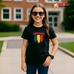 Tricou Steag Romania cu text Negru |Colectia Tricouri Romania - Img 8