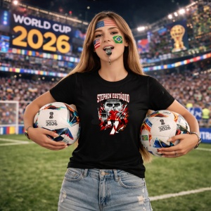 Tricou Stephen Eustaquio Canada World Cup Fifa 2026, din bumbac 100%, tricou negru, Copii | Dama | Barbat - Img 9