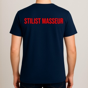 Tricou STILIST MASSEUR, Personalizat | Unisex Dama si Barbat, Albastru Inchis