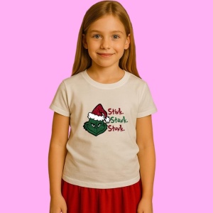 Tricou Stink Stank Stunk Grinch, din bumbac 100%, tricou alb, Copii | Dama | Barbat