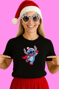Tricou Stitch Dansand De Craciun, din bumbac 100% Copii | Dama | Barbat