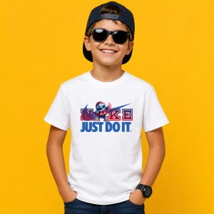Tricou Stitch Logo Colorat Just Do It, din bumbac 100% Copii | Dama | Barbat - Img 2
