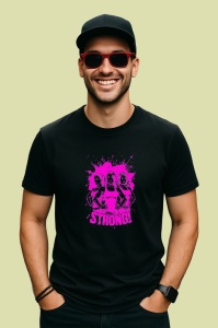 Tricou Strong Fete Fitness Roz, Copii | Dama | Barbat, culoare negru - Img 2