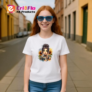 Tricou strong woman rose explosion art, femeie puternica cu explozie de trandafiri, Copii | Dama | Barbat - Img 8