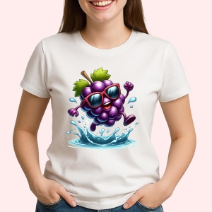 Tricou Strugure amuzant de vara sarind in apa, Fructe, Copii | Dama - Img 2