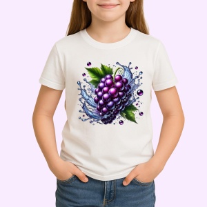 Tricou Struguri mov si val de apa, Fructe, Copii | Dama