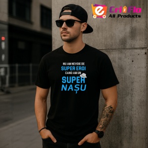 Tricou Super Nasu Albastru, din bumbac 100%, tricou negru, Dama | Barbat - Img 3